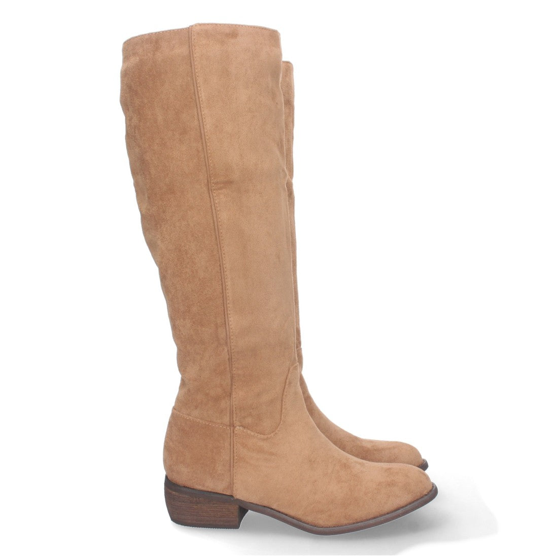 Bota de tacón bajo de mujer con cierre de cremallera