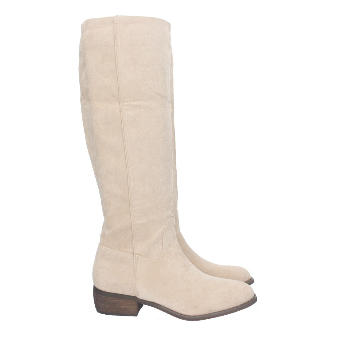 Bota de tacón bajo de mujer con cierre de cremallera