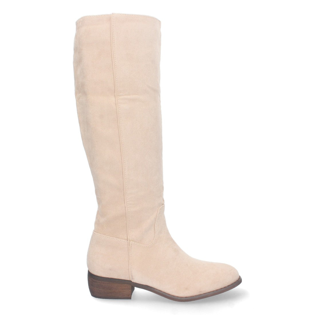 Bota de tacón bajo de mujer con cierre de cremallera