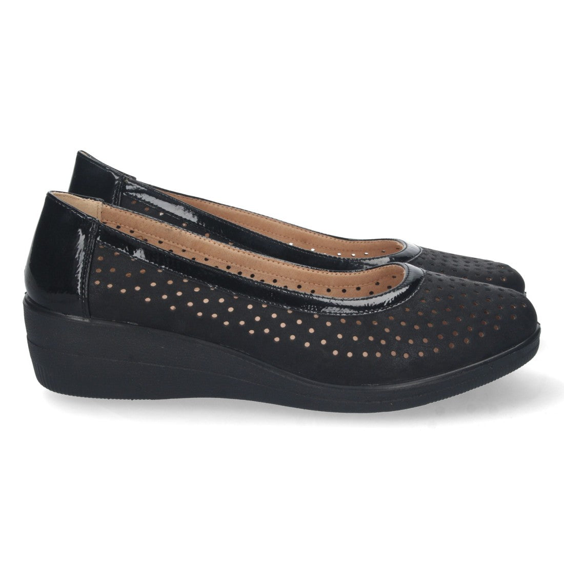 Zapato cerrado de mujer de cuña - Negro