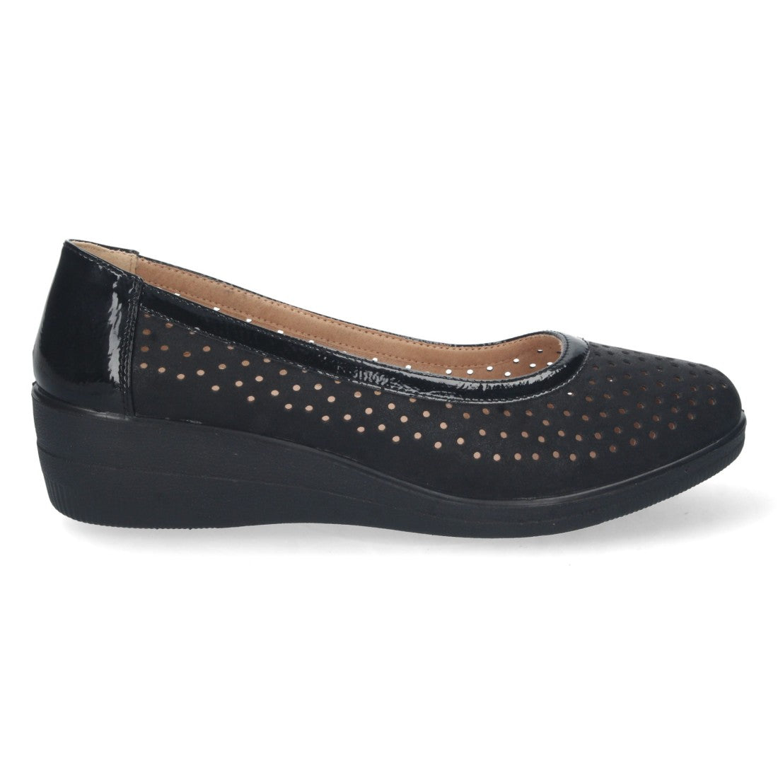 Zapato cerrado de mujer de cuña - Negro