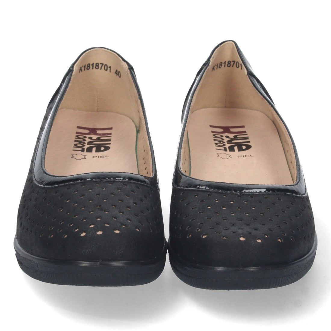 Zapato cerrado de mujer de cuña - Negro