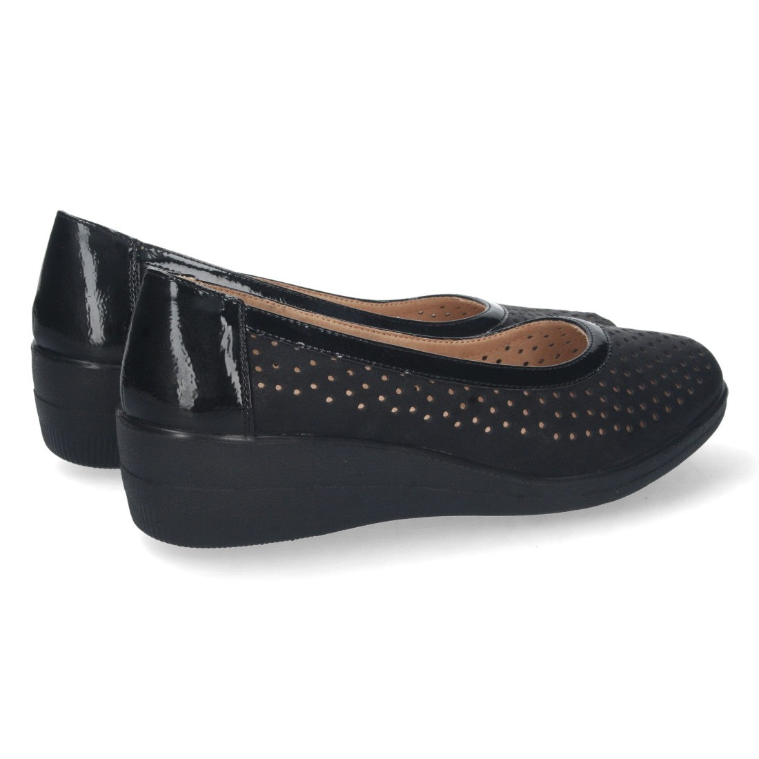 Zapato cerrado de mujer de cuña - Negro