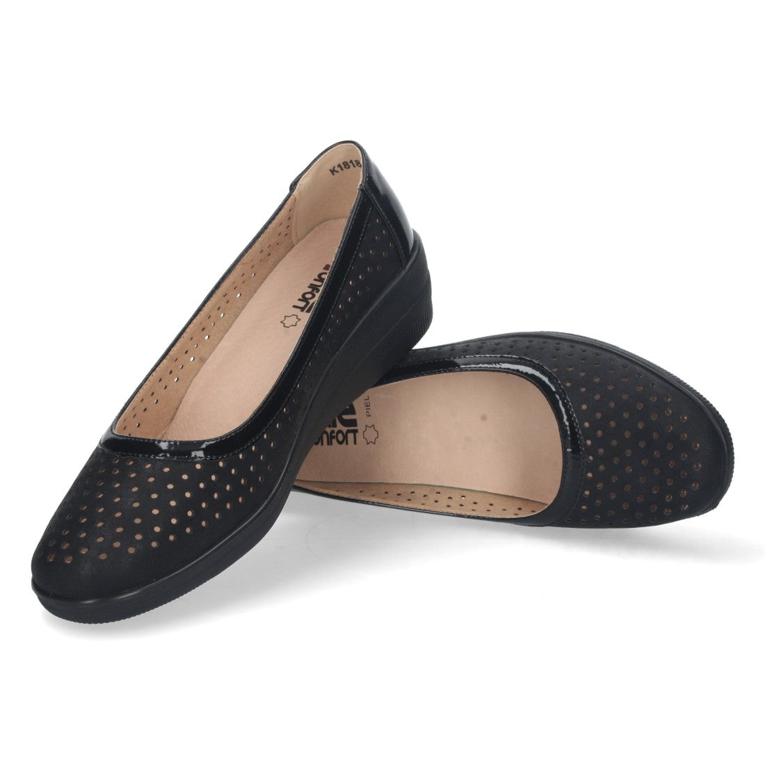 Zapato cerrado de mujer de cuña - Negro