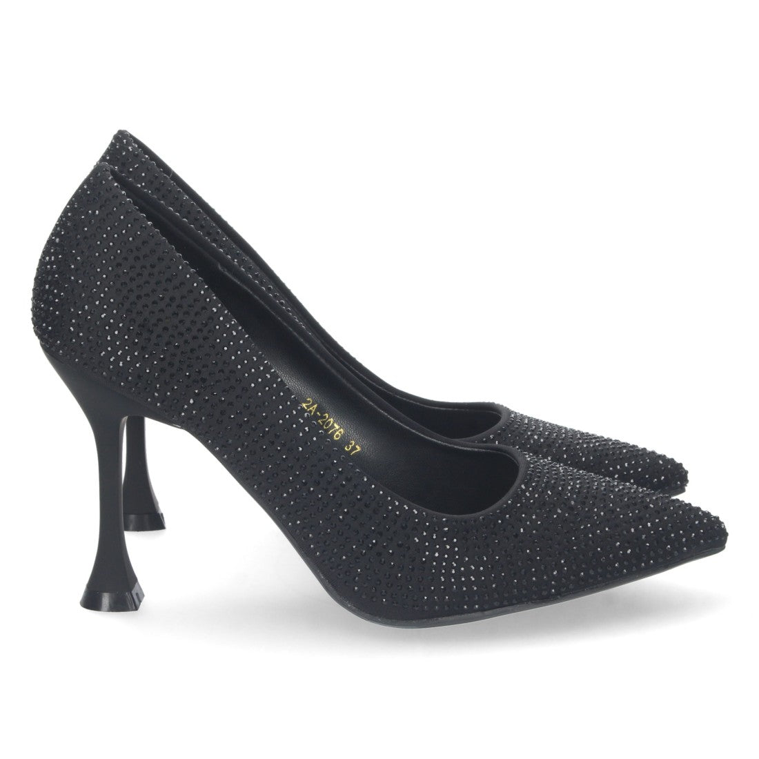 Zapato de tacón fino de mujer con strass