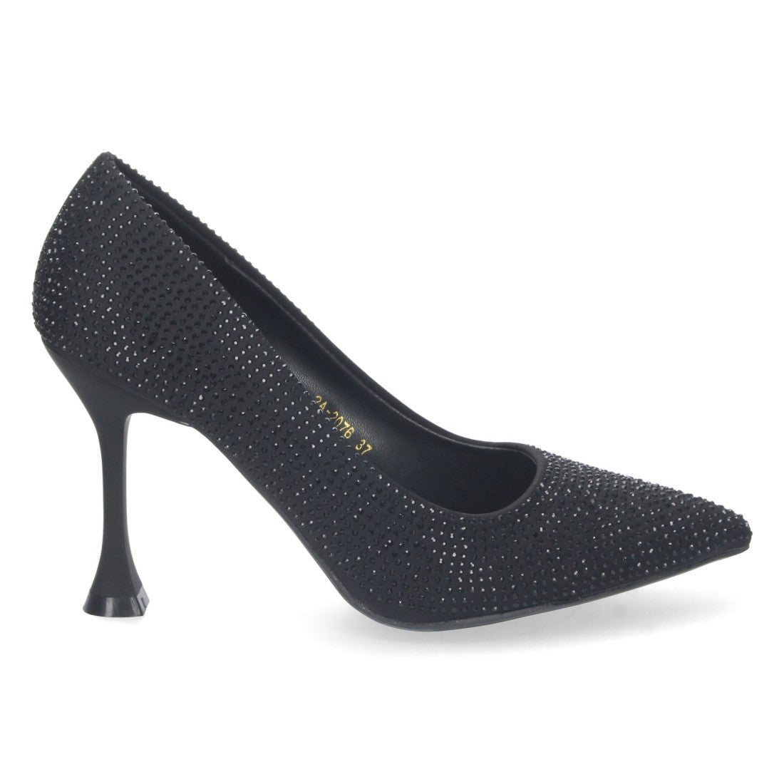 Zapato de tacón fino de mujer con strass