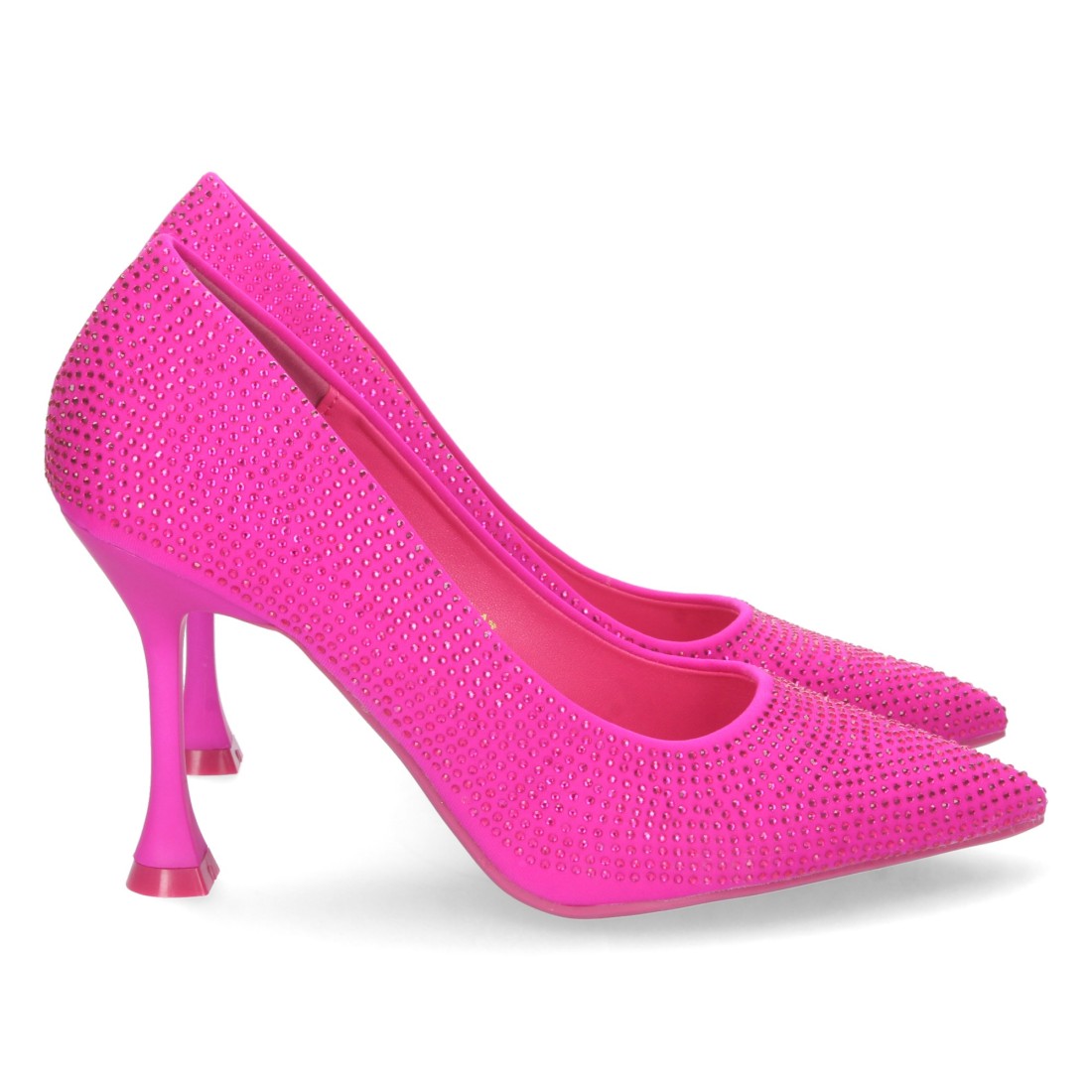 Zapato de tacón fino de mujer con strass