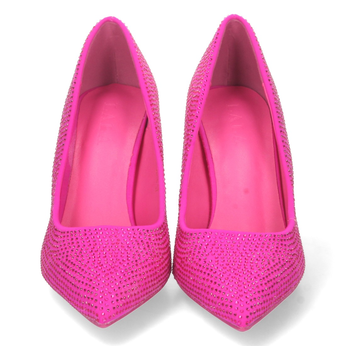 Zapato de tacón fino de mujer con strass