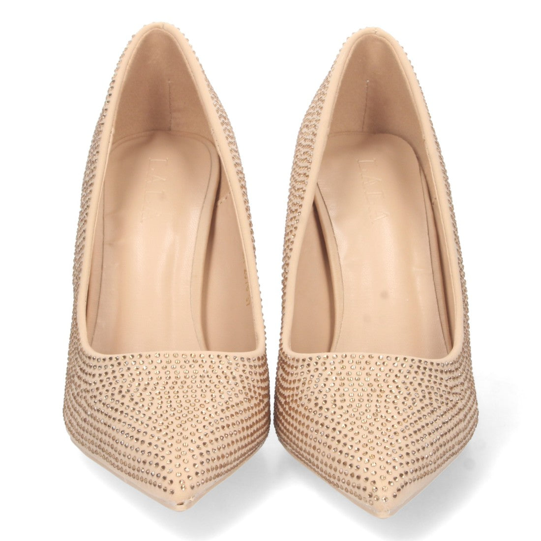 Zapato de tacón fino de mujer con strass