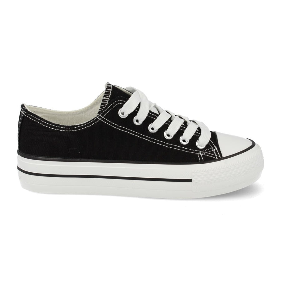Bamba casual de doble suela y punta redonda - Negro (Ref. BYH-72)