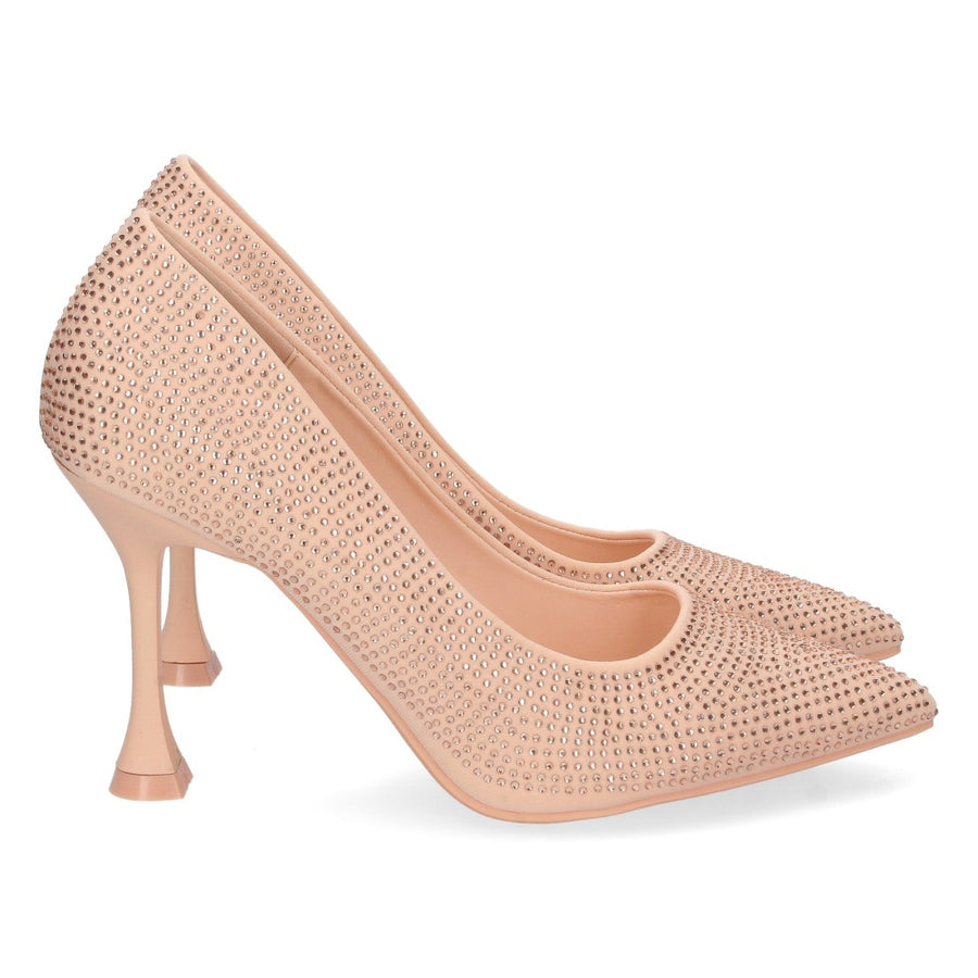 Zapato de tacón fino de mujer con strass