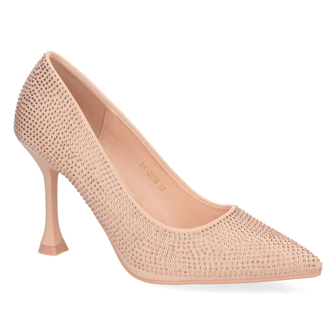 Zapato de tacón fino de mujer con strass