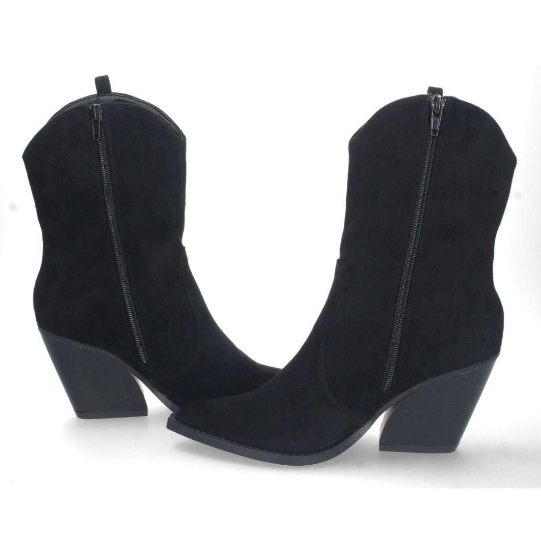 Bota de tacón campero de mujer con punta fina