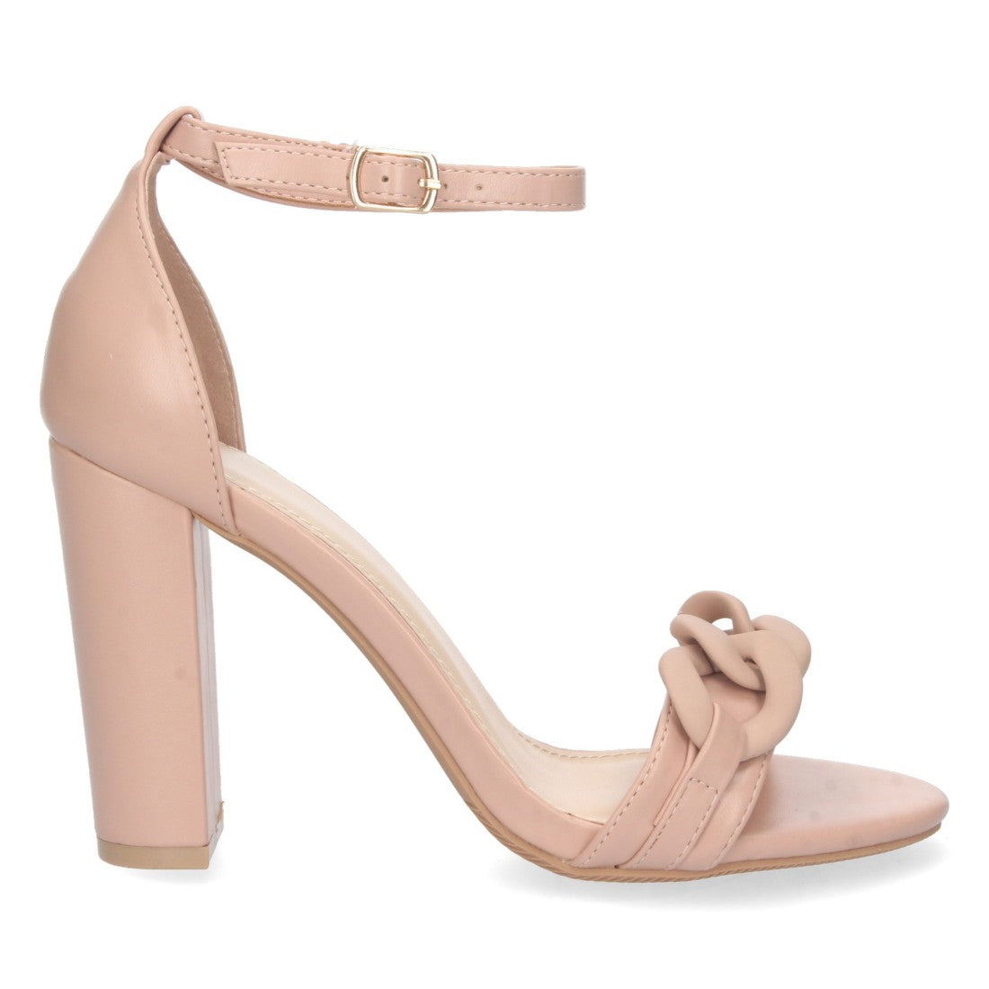 Sandalia de tacón alto de mujer con cierre ankle strap de hebilla