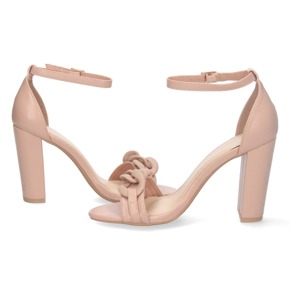 Sandalia de tacón alto de mujer con cierre ankle strap de hebilla