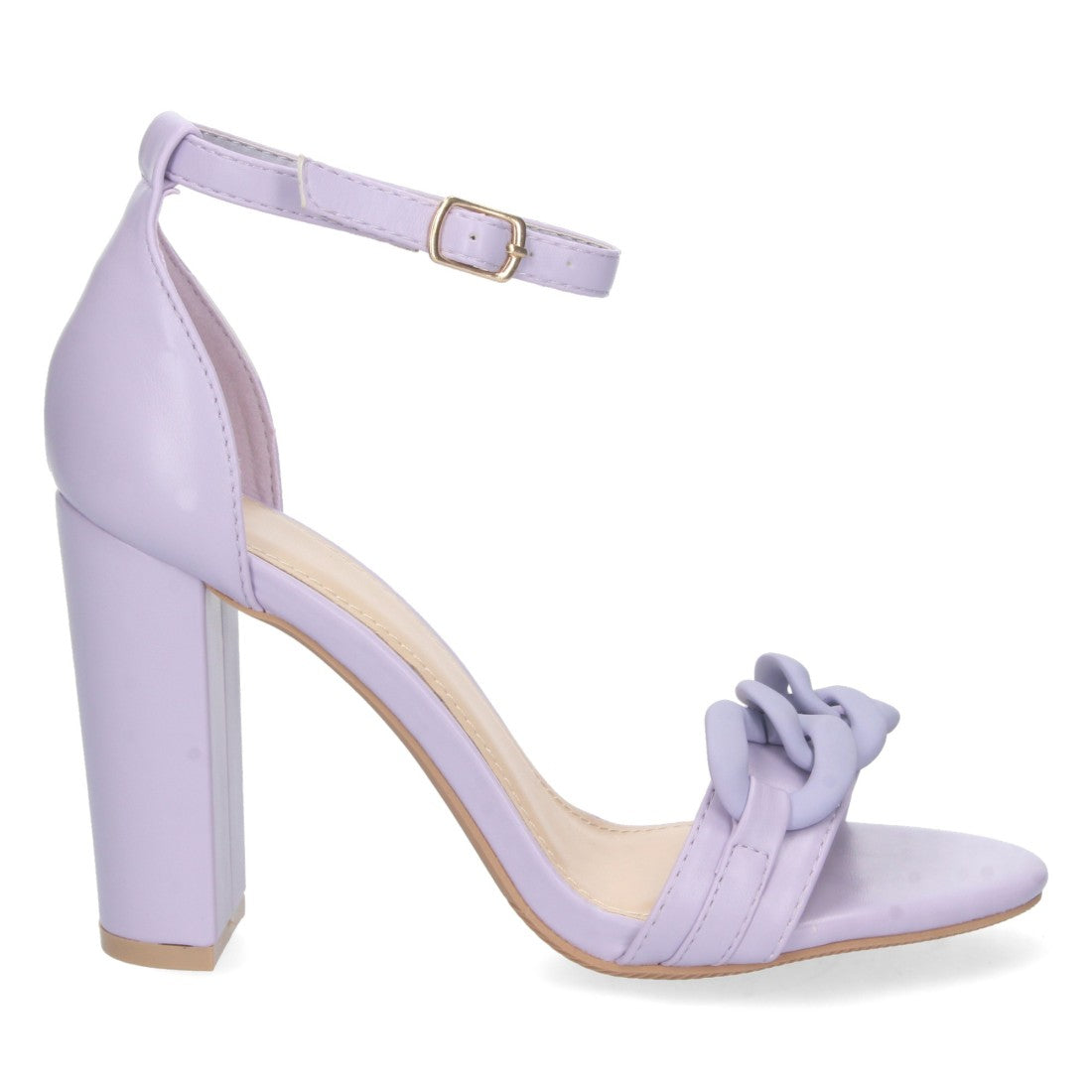 Sandalia de tacón alto de mujer con cierre ankle strap de hebilla