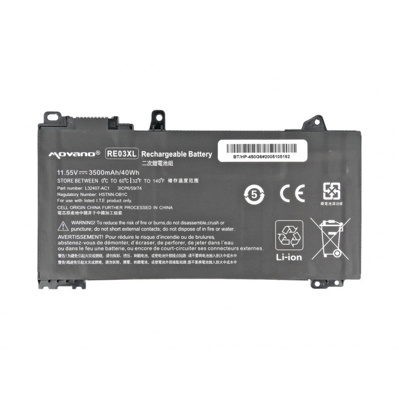 Movano Batería para HP ProBook 430, 450 G6 (3500 mAh) 11.55V