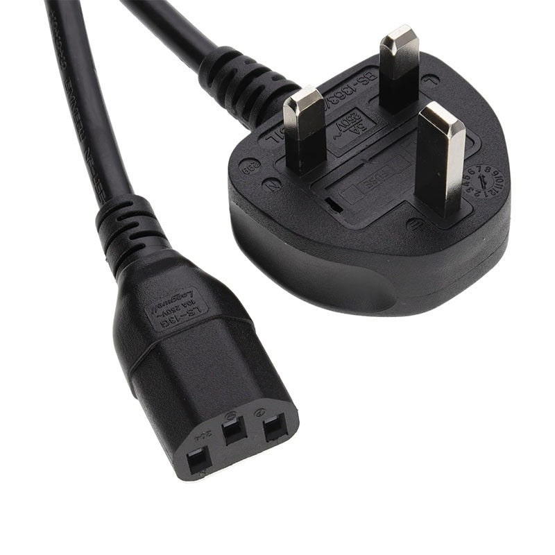 Cable de alimentación Schuko C13 UK Cable para Torre de 3 clavijas, Cable C13