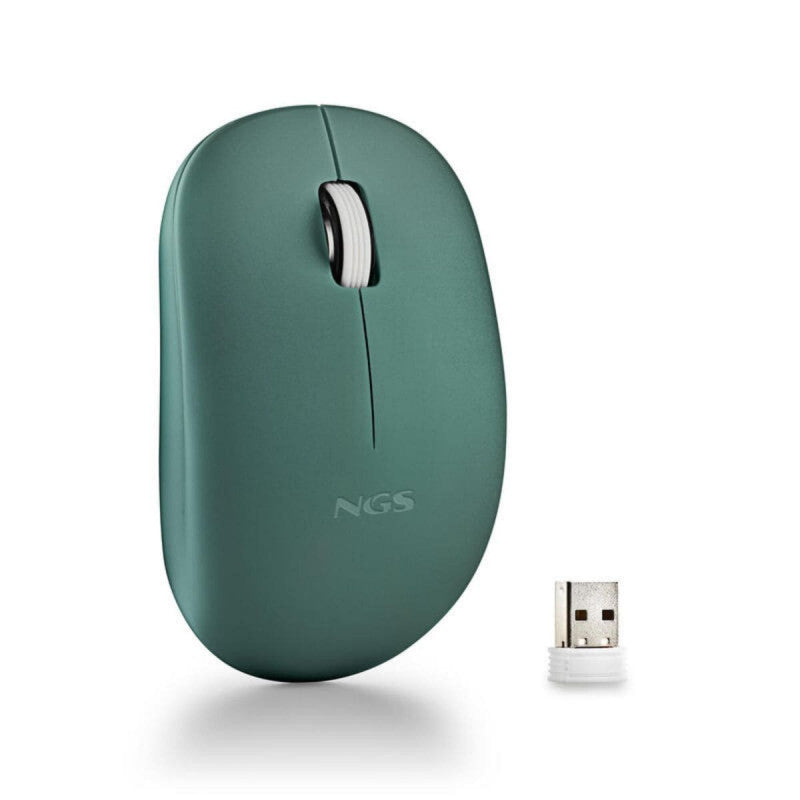 Ratón óptico NGS FOG Pro Wireless Inalámbrico 1000 DPI, Verde, Nuevo