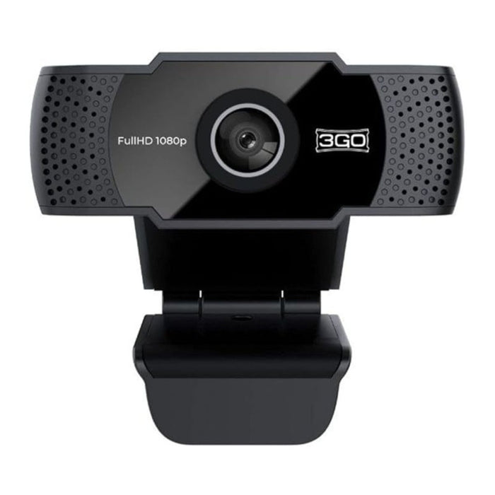 Cámara Web 3GO (WC1080P21) Webcam USB FHD 1080P, Negro, A+
