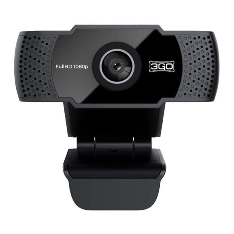Cámara Web 3GO (WC1080P21) Webcam USB FHD 1080P, Negro, A+