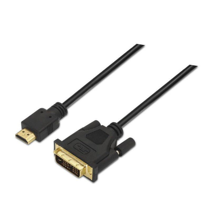 AISENS Cable DVI a HDMI 1,8m (A117-0090), Macho-Macho, Negro