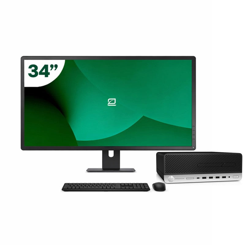 Pack HP 600 G4 SFF i5 8500 16GB SSD 512GB + LCD 34" + Tecl y Ratón Inalámbrico + WiFi