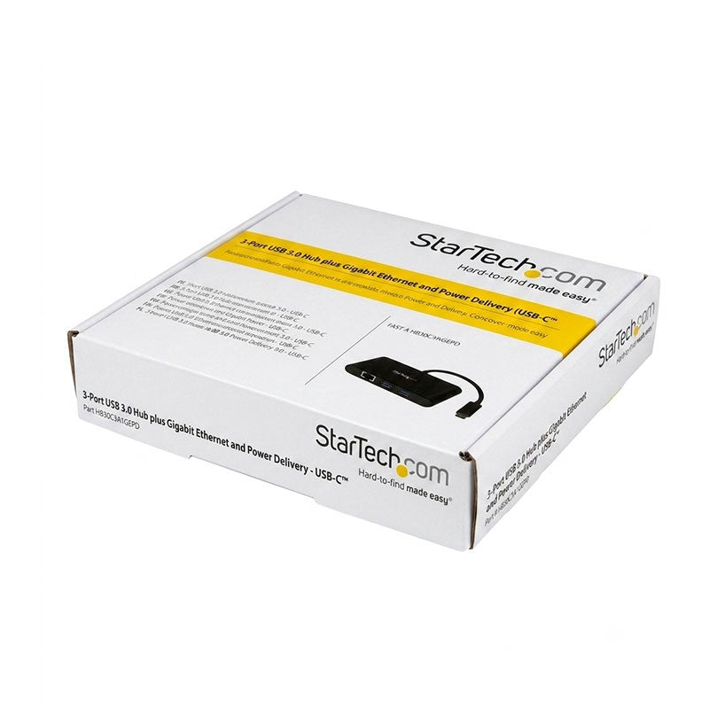 Adaptador Multipuertos StarTech USB Tipo C HUB 3x USB 3.0 1x RJ45 Ethernet y PD, Km0 Caja Original