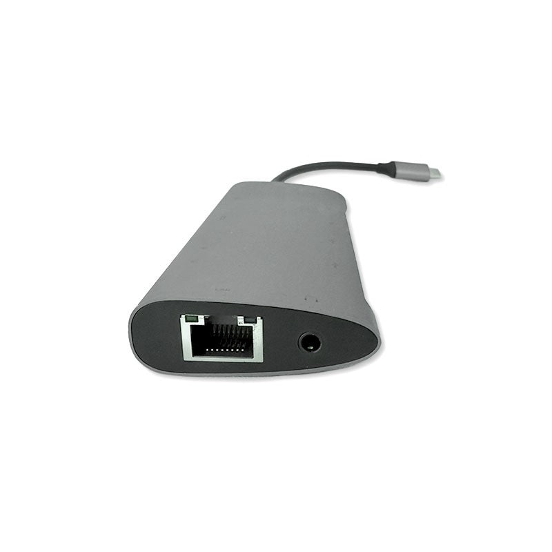 Adaptador Multipuertos 10 en 1 USB-C HUB 4x USB 1x USB-C RJ45 HDMI VGA Jack 3.5 Lector SD/MicroSD, A+