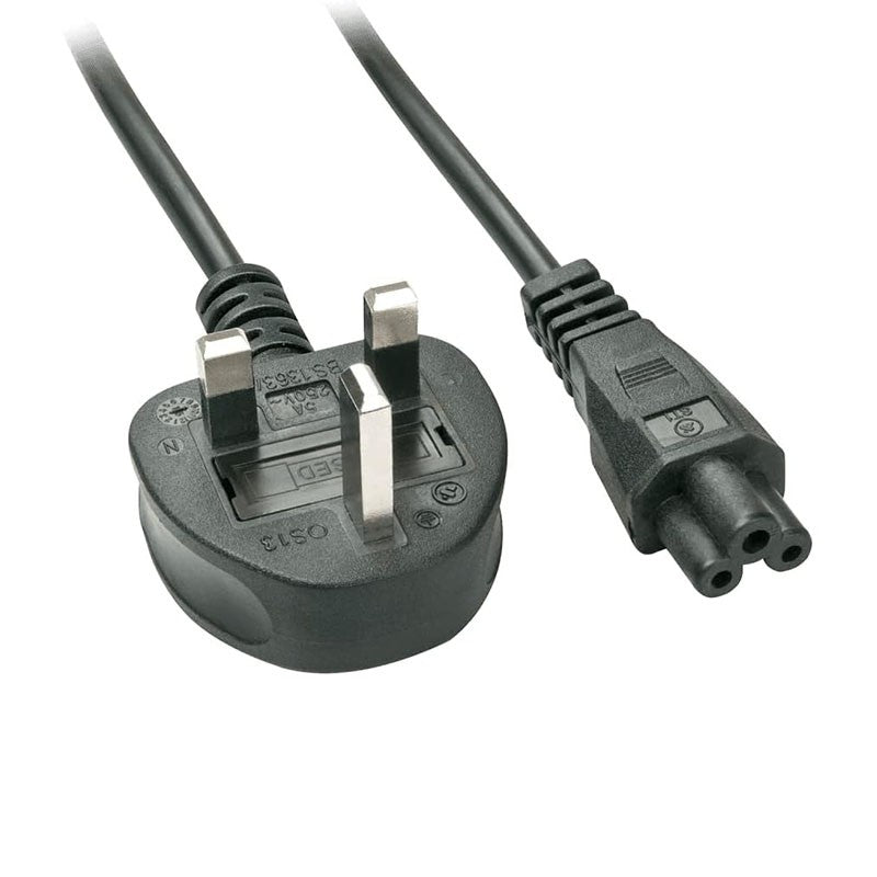 Cable de alimentación Schuko C5 UK de 3 clavijas, cable C5