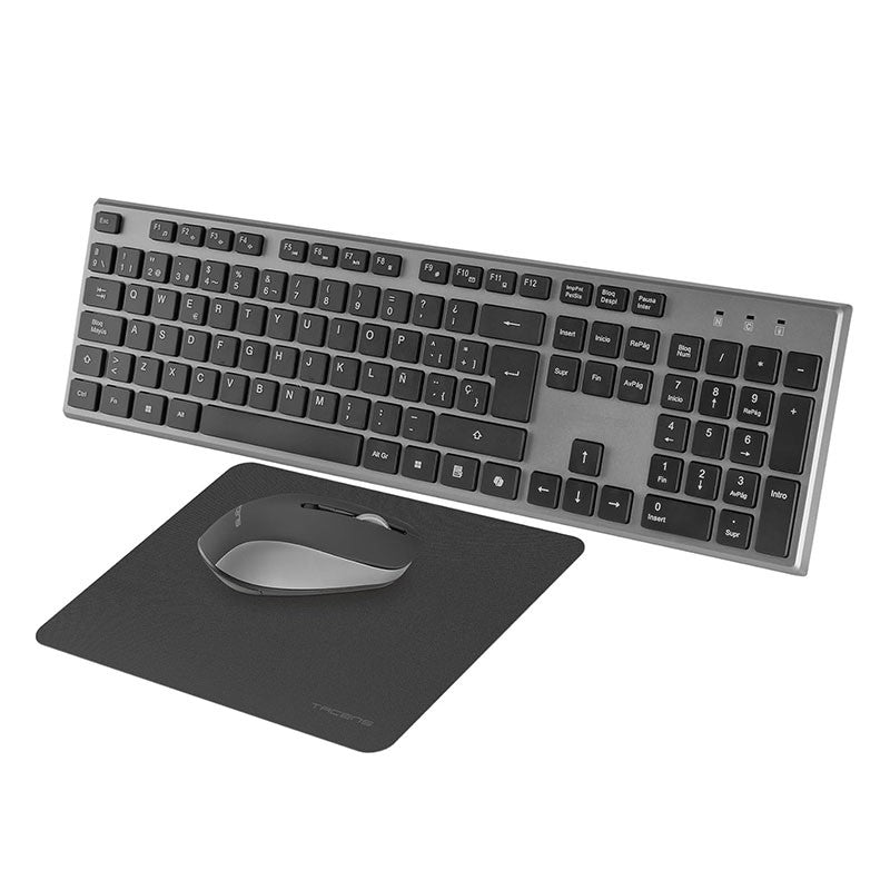 Tacens Zenith Combo Inalámbrico 3 en 1 Teclado + Ratón Óptico + Alfombrilla, DualLink 2.4 GHz, Italiano, Nuevo