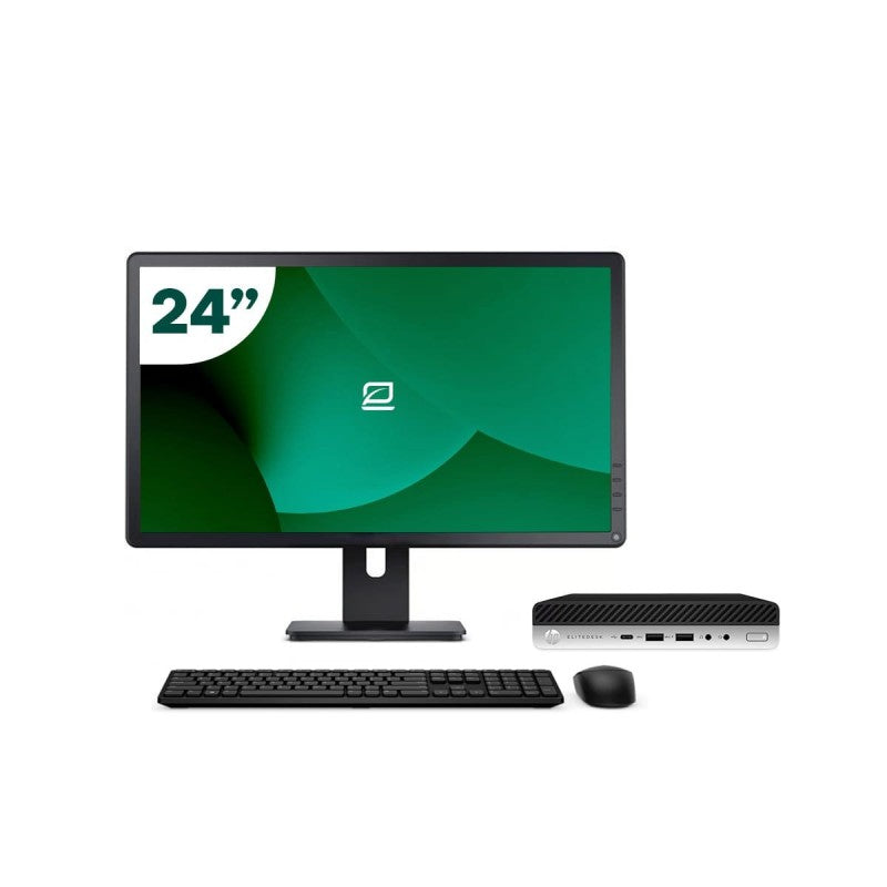Pack HP 800 G5 Mini i5 9500T 16GB SSD 512GB + LCD 24" + Tecl y Ratón Inalámbrico + WiFi