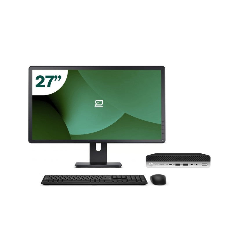 Pack HP 800 G5 Mini i5 9500T 16GB SSD 512GB + LCD 27" + Tecl y Ratón Inalámbrico + WiFi