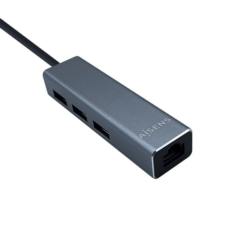 Conversor Aisens A106-0401 USB 3.0 a RJ45 Ethernet Gigabit 10/100/1000 MBPS + HUB 3xUSB-A 3.0
