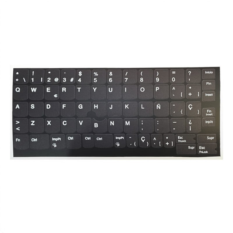 Kit Pegatinas Teclado Español Completo para Lenovo, Vinilo Resistente con Fondo Negro UV