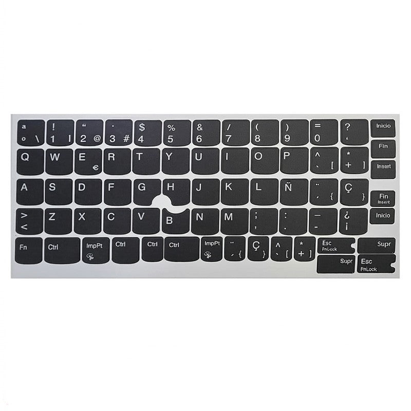 Kit Pegatinas Teclado Español Completo para Lenovo, Vinilo Resistente con Fondo Gris UV