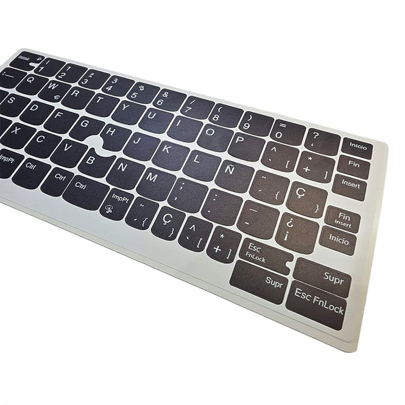 Kit Pegatinas Teclado Español Completo para Lenovo, Vinilo Resistente con Fondo Gris UV