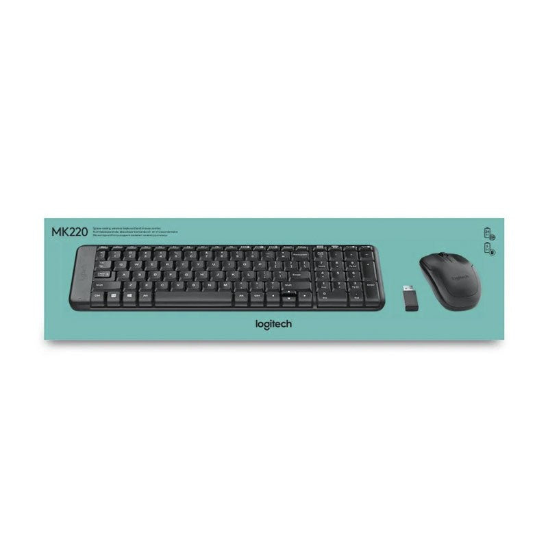 Teclado + Ratón Logitech MK220 Inalámbrico Wireless, Negro, Nuevo