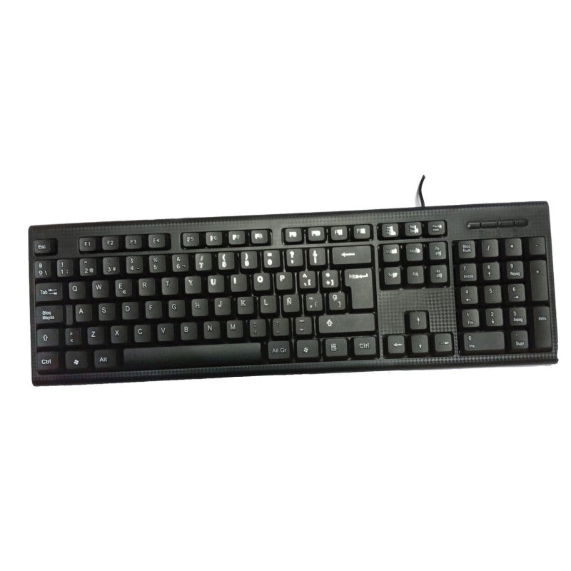 Kit Teclado + Ratón USB PCCASE Wired Negro, Nuevo