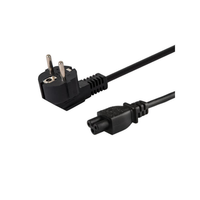 Cable Alimentación Trebol C5 1.2 M, EU, Negro, Nuevo