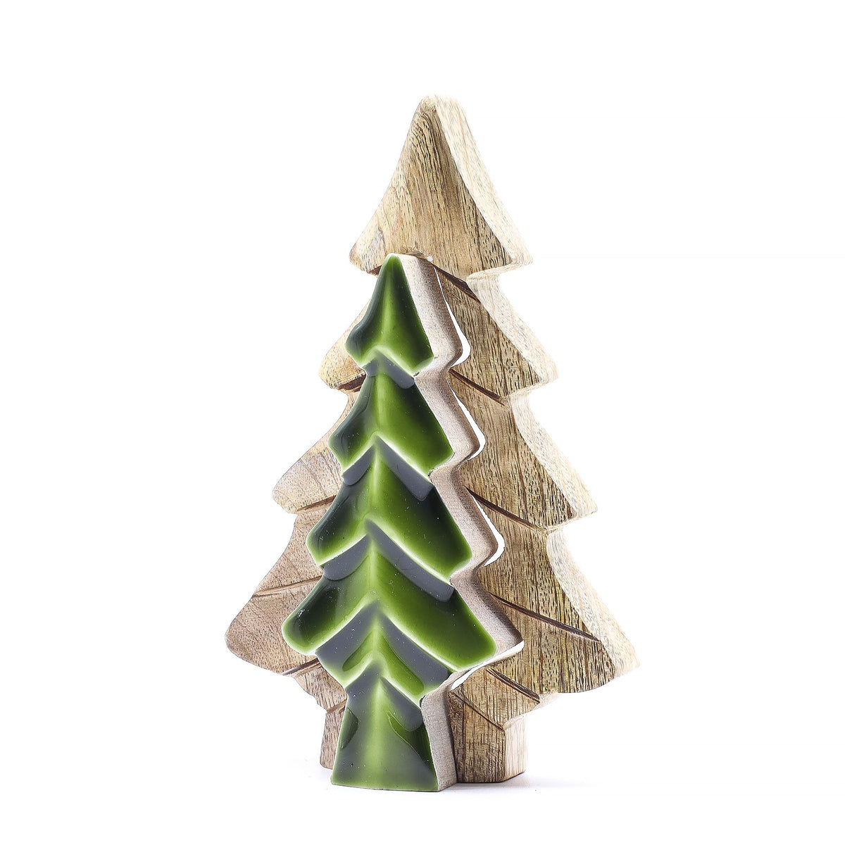 Perdido en el Bosque - Decoración de madera con un pequeño árbol dentro de un árbol - 15x10 cm