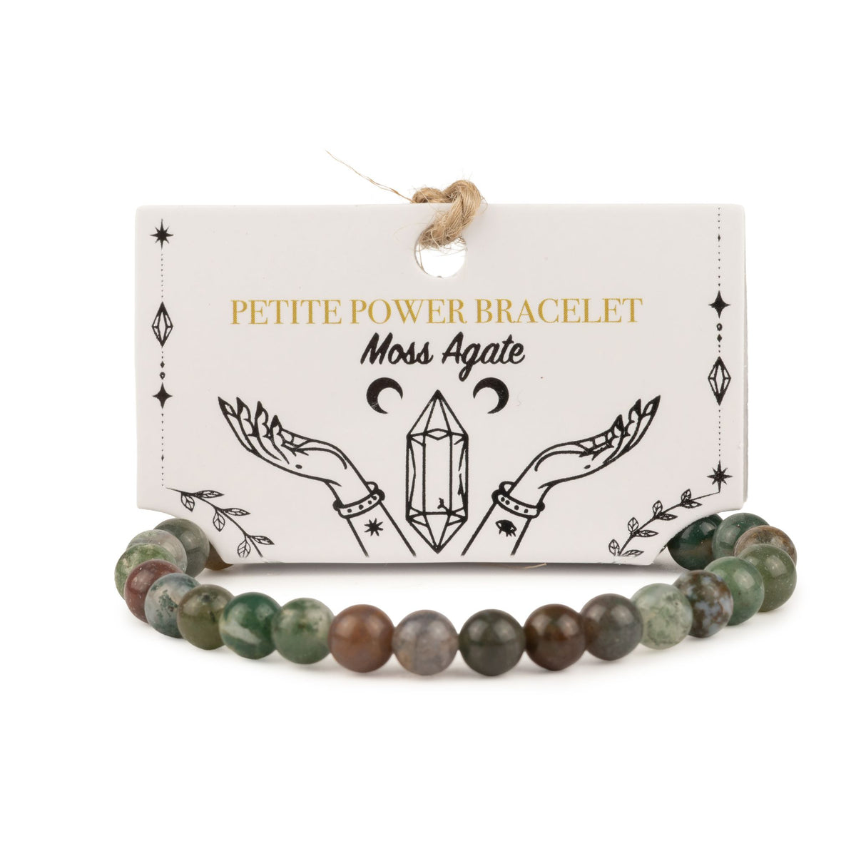 Pulsera Petite Power (17 cm x 6 mm) - ágata musgosa