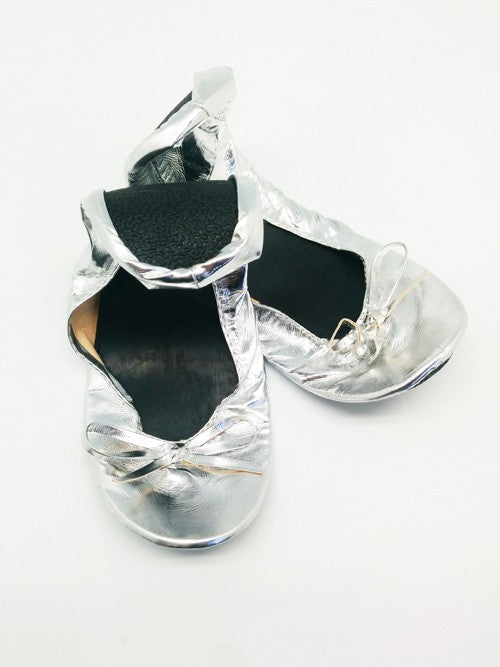 Bailarinas bodas en bolsa de regalo S-plata