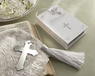 "Bendiciones" punto de libro cruz plateado