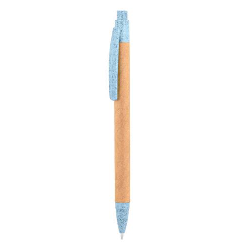 Bolígrafo de fibra de trigo y cartón azul
