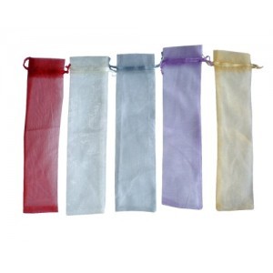 Bolsa de organza abanicos 7 x 25 rojo