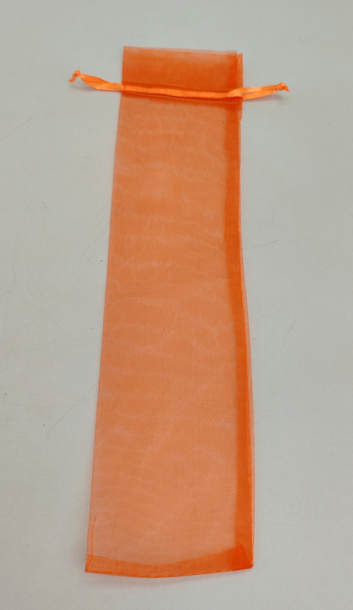 Lote 95 bolsas de organza abanicos 7 x 28,5 cm naranja