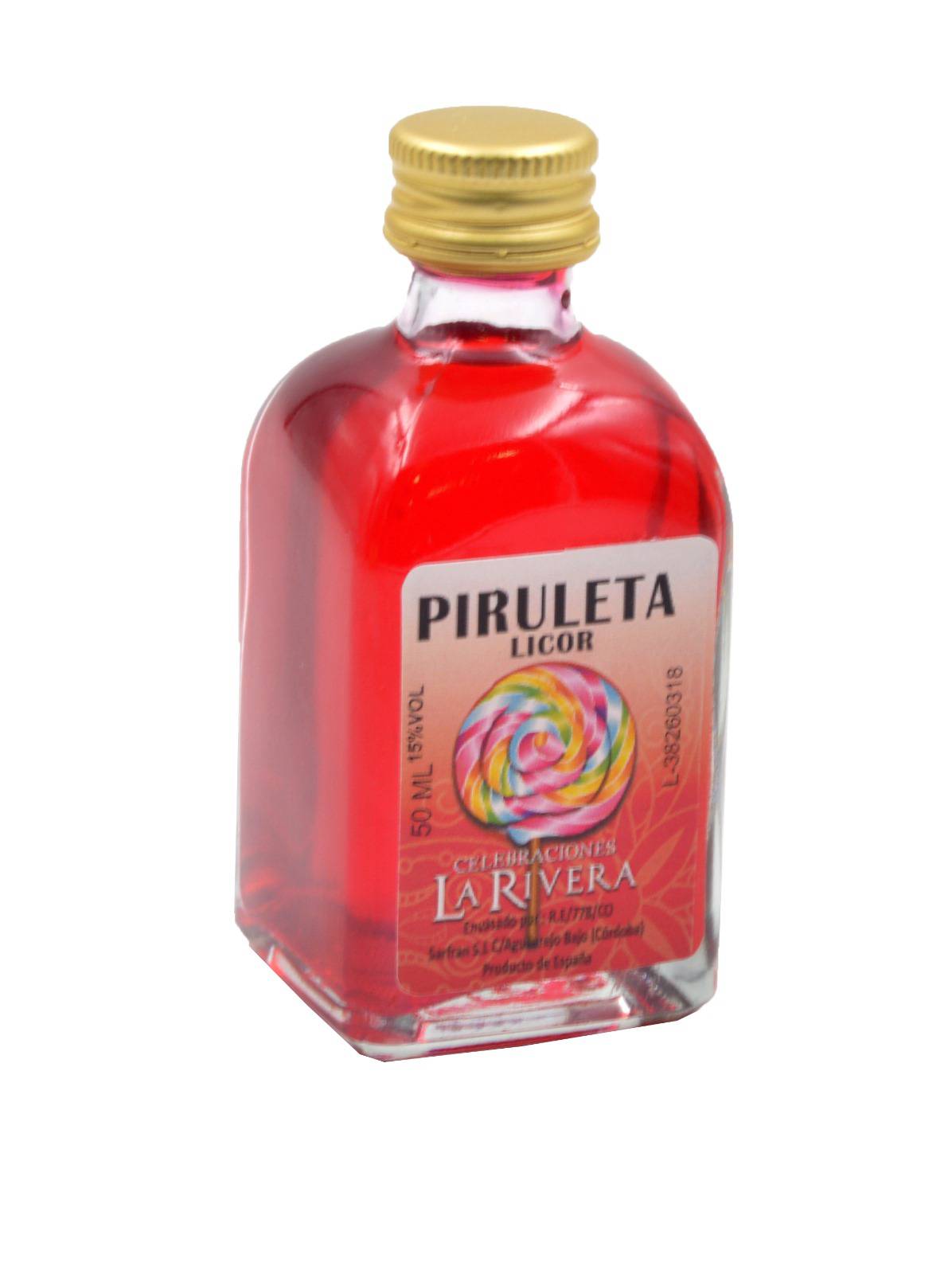 Caja de 24 licores Adonis 50 ml piruleta