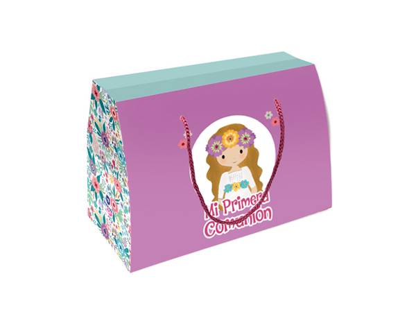 Caja regalo cartón flores comunión niña