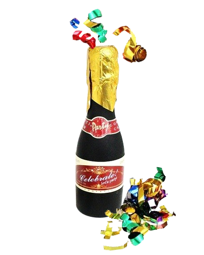 Cañón espirales en forma de botella de champán